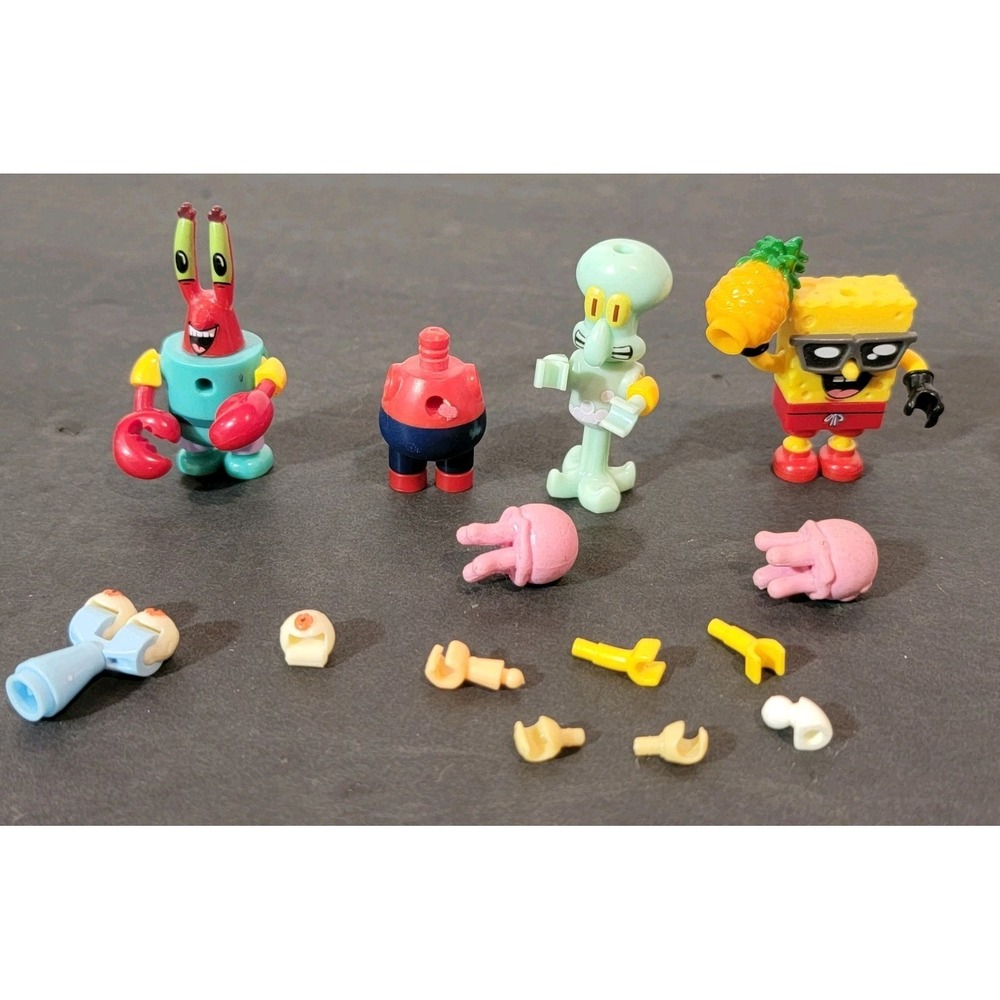 Mixed Lot Spongebob SquarePants Mega Bloks Mini Figures Parts Pieces‎